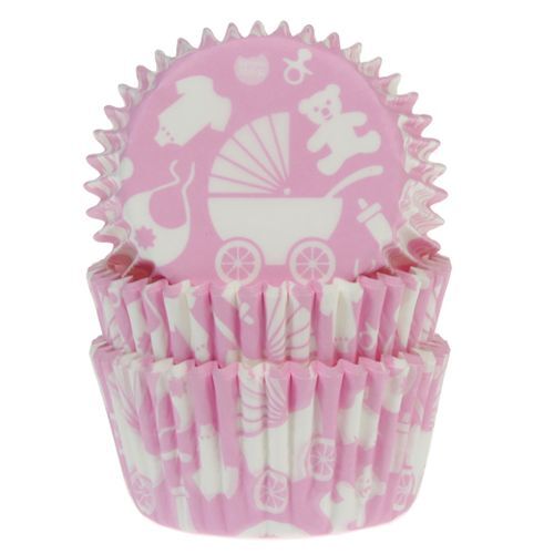 HOUSE OF MARIE CÁPSULAS DE HORNEAR ROSA BEBÉ 50PC - Imagen 1