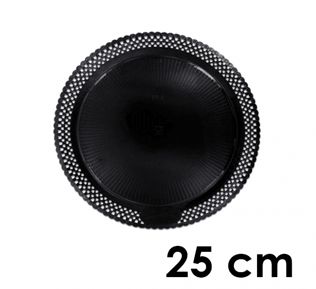 PLATO BLONDA - NEGRO 25 cm - 1 Unidad - Imagen 1