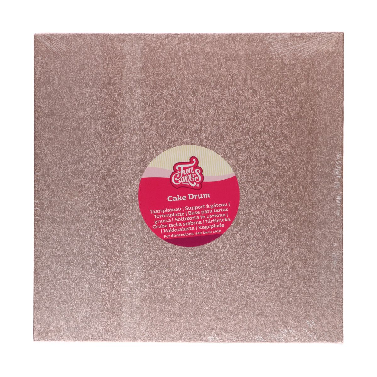 FUNCAKES CAKE DRUM BASE CUADRADA 30,5CM -ORO ROSADO- - Imagen 1